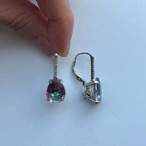 Leverback Gemstone Earrings in Sterling Silver